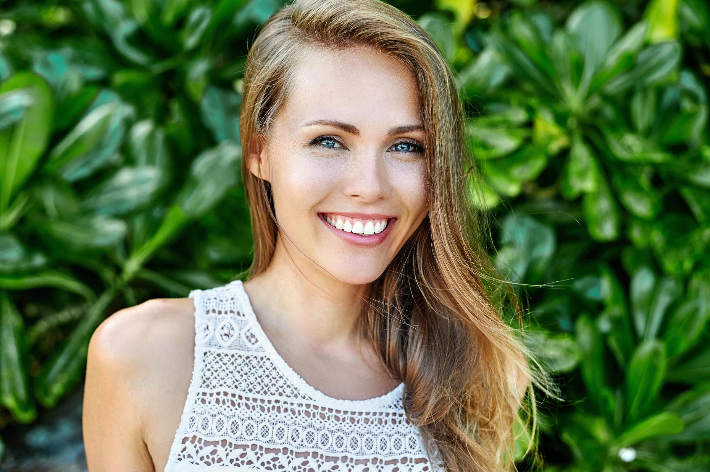 Smiling woman outdoors